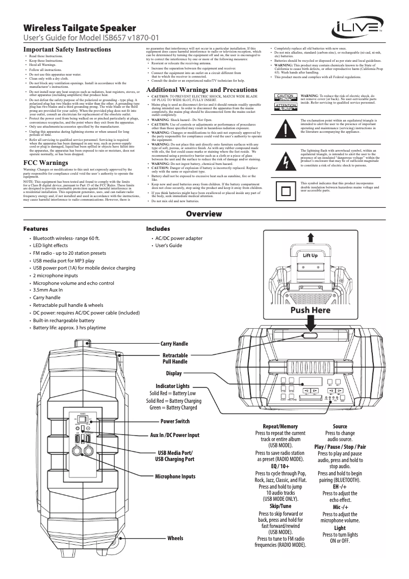Image de la première page du manuel de l'appareil ISB657B