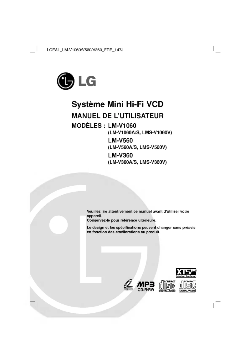 Page 1 de la notice Manuel utilisateur LG LM-V560A