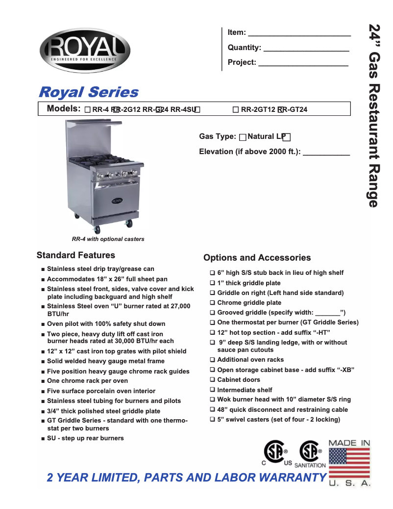 Page 1 de la notice Manuel utilisateur Royal Range RR-4