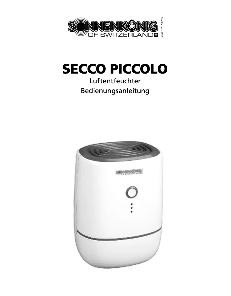Image de la première page du manuel de l'appareil SECCO PICCOLO