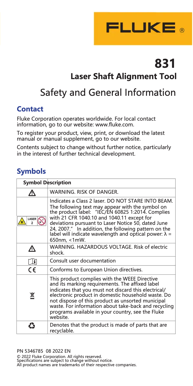 Image de la première page du manuel de l'appareil 831