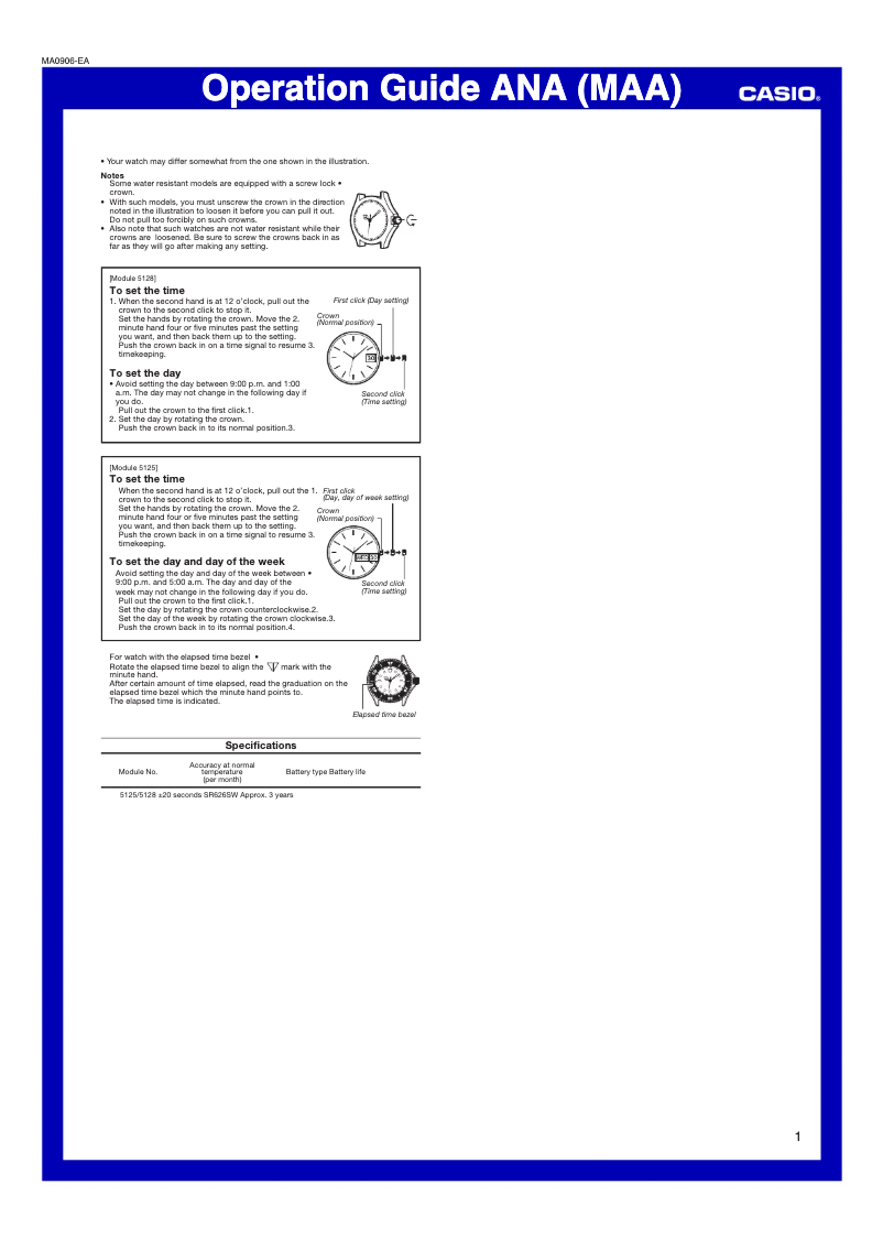 Page 1 de la notice Manuel utilisateur Casio Collection MRW-200H-1B2VEF