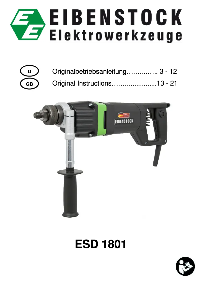 Page n°1 - Manuel utilisateur Eibenstock ESD 1801