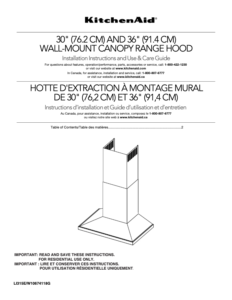 Page 1 de la notice Guide d'installation KitchenAid KVWB606DSS