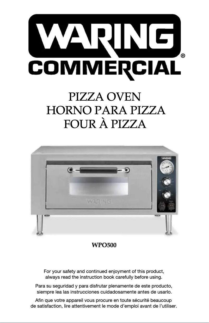 Page n°1 - Manuel utilisateur Waring Commercial WPO500