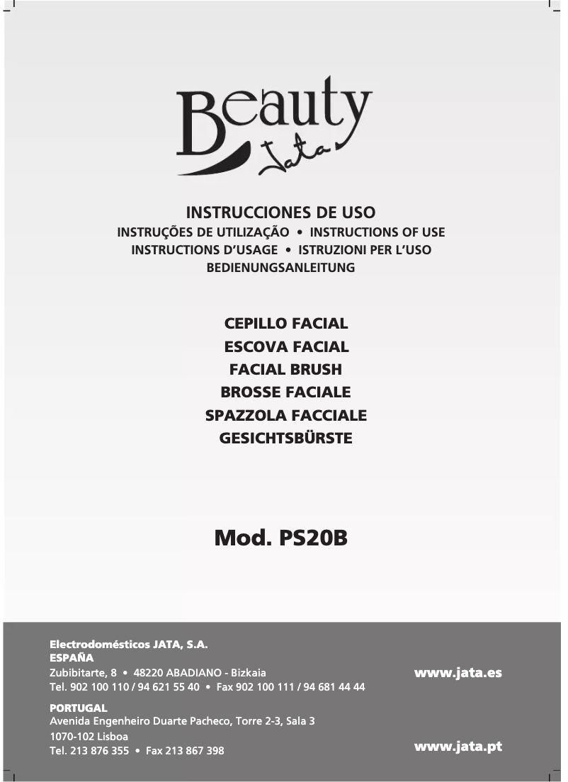 Image de la première page du manuel de l'appareil PS20B