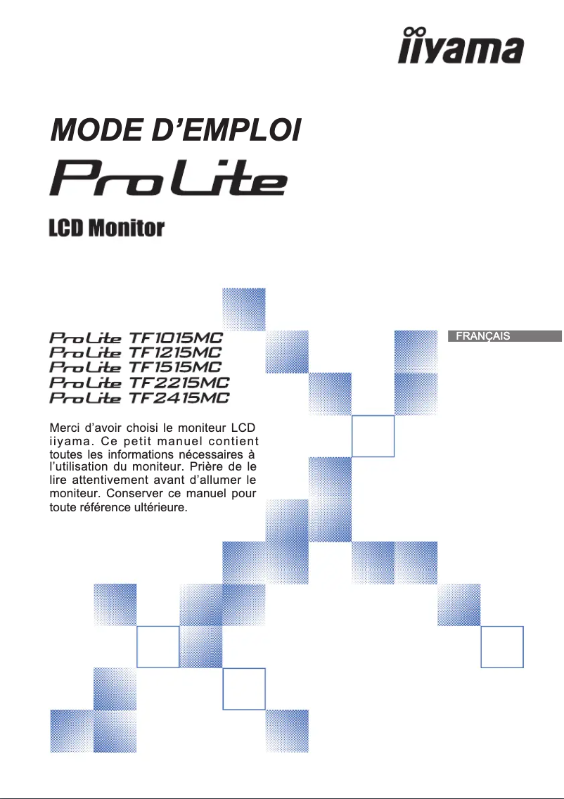 Page n°1 - Manuel utilisateur Iiyama ProLite TF1515MC-B2