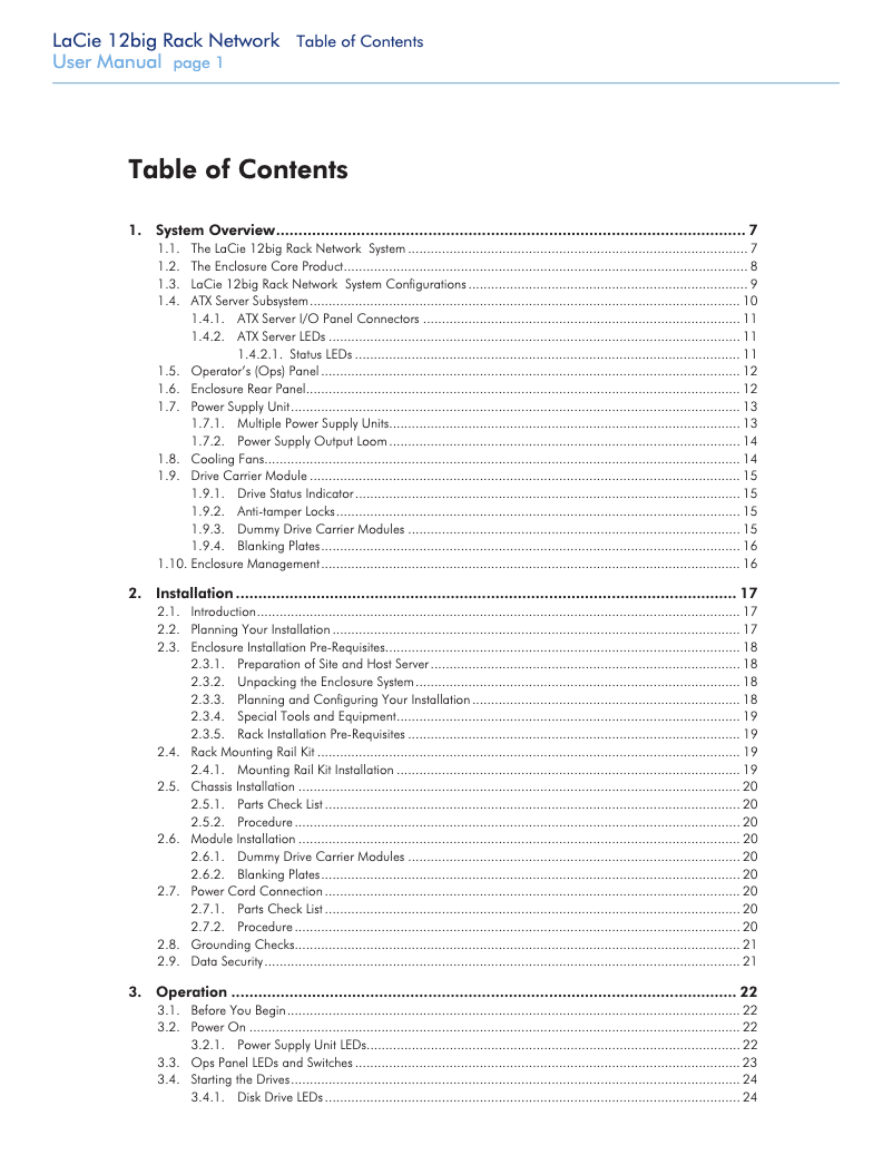 Image de la première page du manuel de l'appareil 12big Rack Network