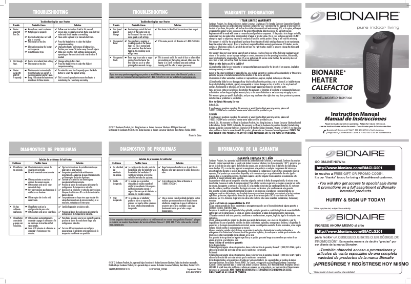 Image de la première page du manuel de l'appareil BCH7302-UM