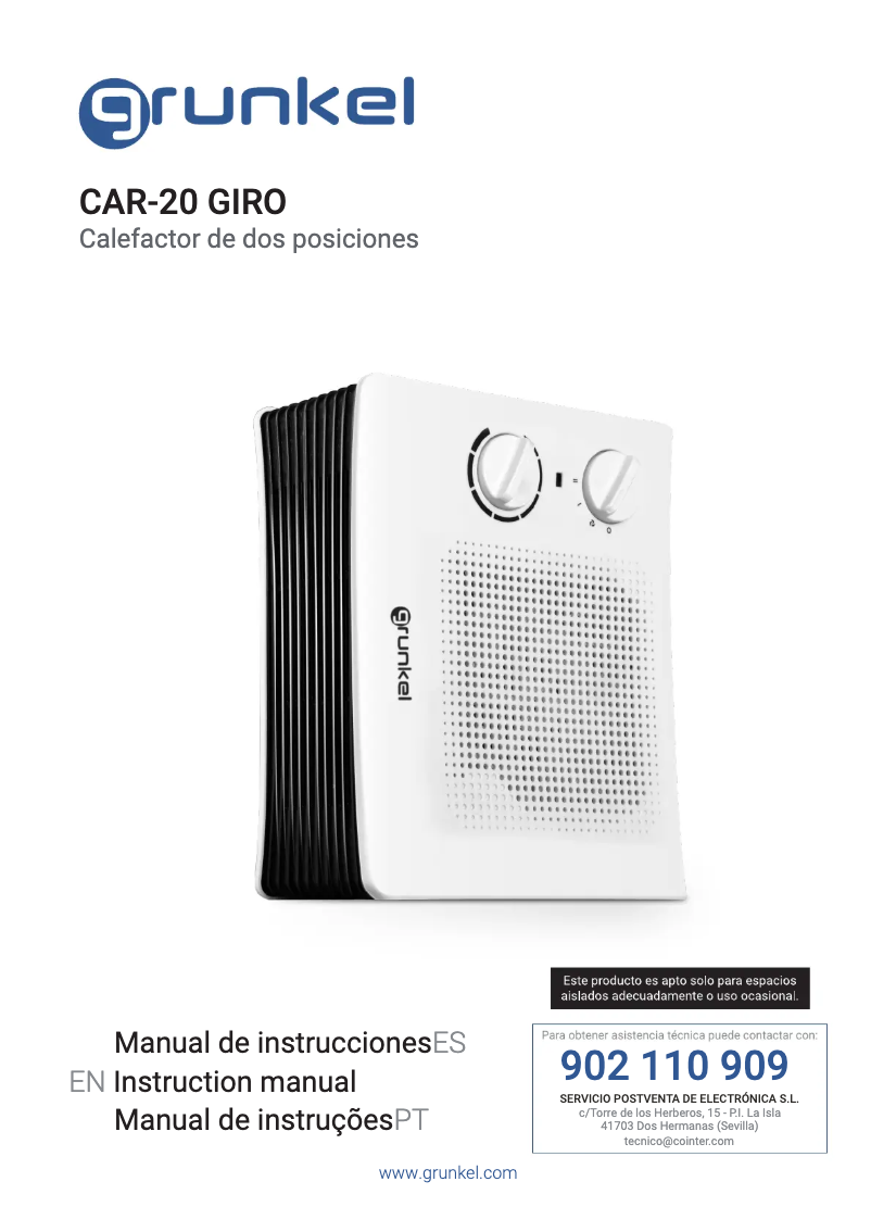 Image de la première page du manuel de l'appareil CAR-20 GIRO