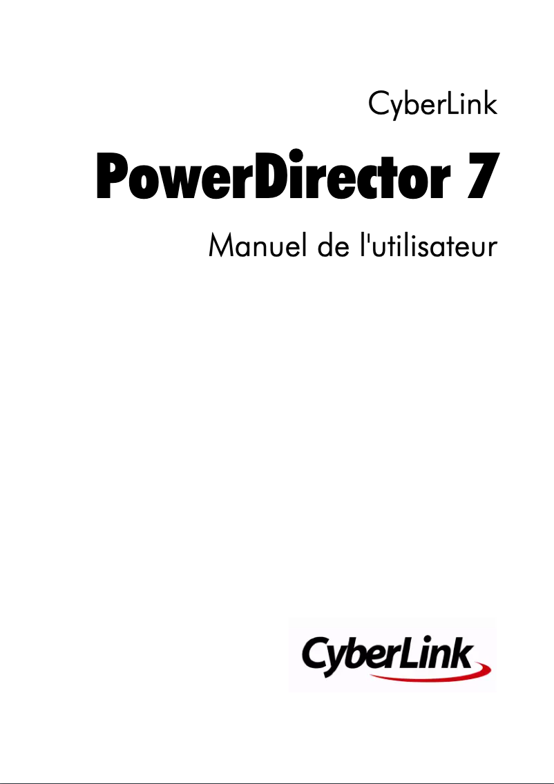Page 1 de la notice Manuel utilisateur Cyberlink PowerDirector 7