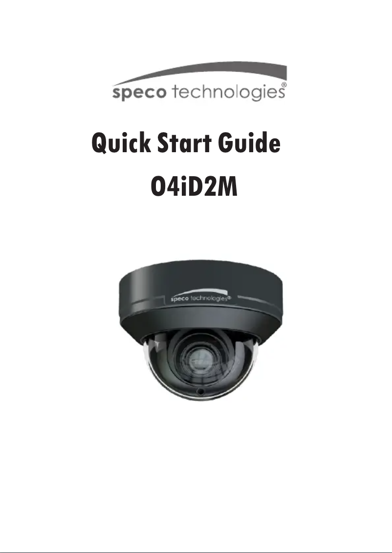 Page n°1 - Guide de démarrage rapide Speco Technologies O4iD2M