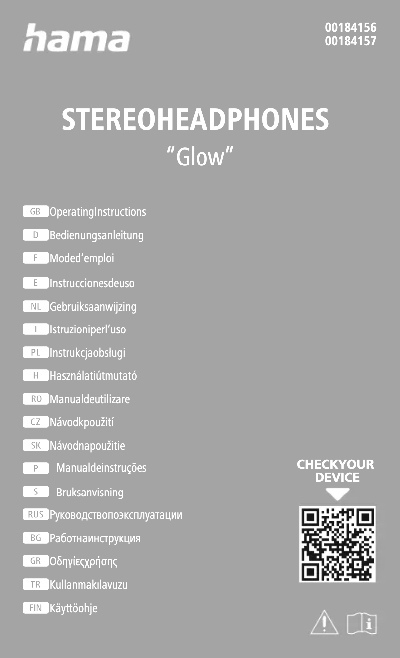 Page 1 de la notice Manuel utilisateur Hama Glow 00184156