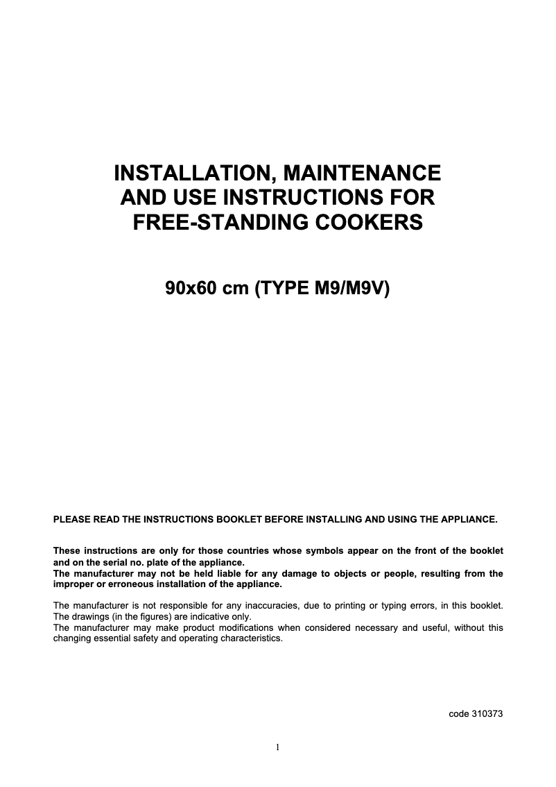 Page 1 de la notice Manuel utilisateur La Germania PRM604GEVSXT