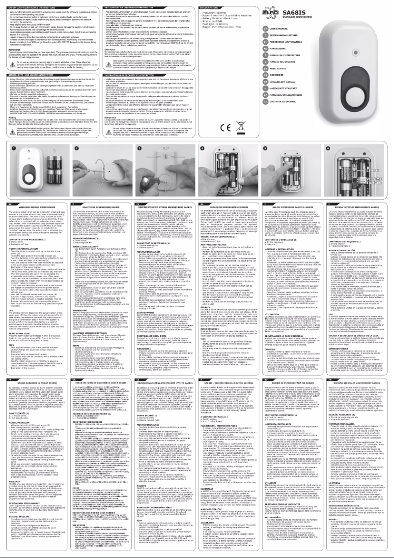 Page 1 de la notice Manuel utilisateur Elro SA68IS