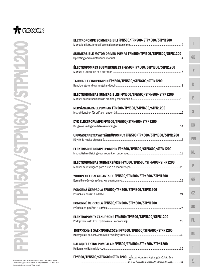 Image de la première page du manuel de l'appareil TPN 500