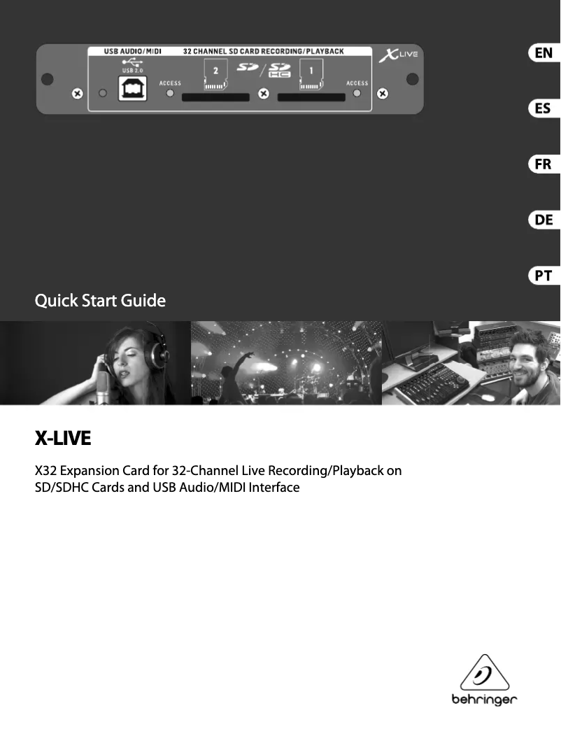 Image de la première page du manuel de l'appareil X-LIVE