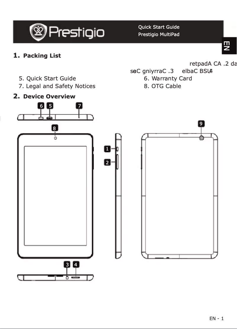 Página 1 del manual Manual de usuario Prestigio MultiPad 7.0 Ultra Duo