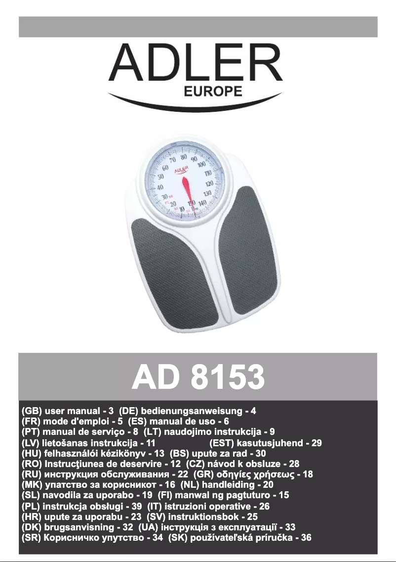 Image de la première page du manuel de l'appareil AD 8153