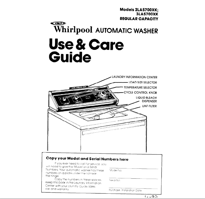 Página 1 del manual Manual de usuario Whirlpool 3LA5700XK
