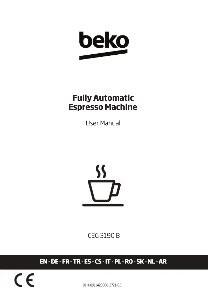 Page 1 de la notice Manuel utilisateur Beko CEG3190B