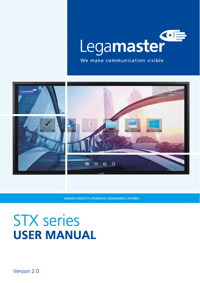 Page 1 de la notice Manuel utilisateur Legamaster STX-8650UHD