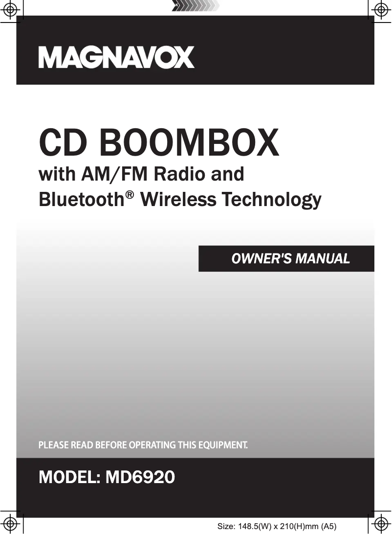 Page 1 of the manual User Manual Magnavox MD6920