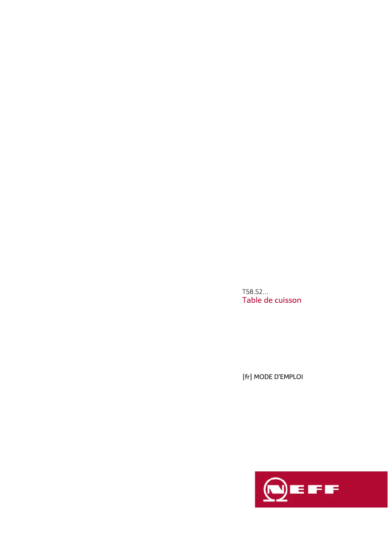 Page 1 de la notice Manuel utilisateur Neff T58PS21X0