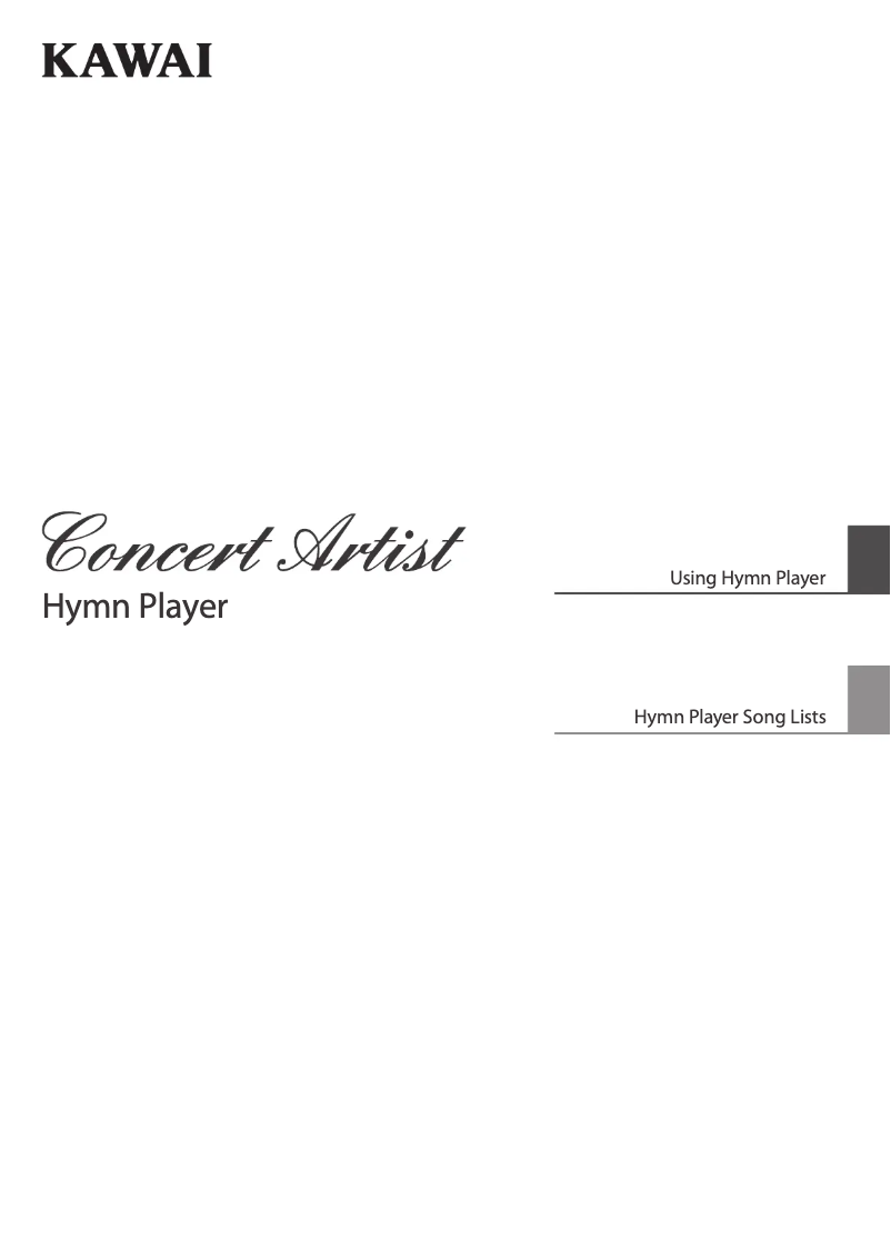 Page n°1 - Manuel utilisateur Kawai Concert Artist Hymn Player