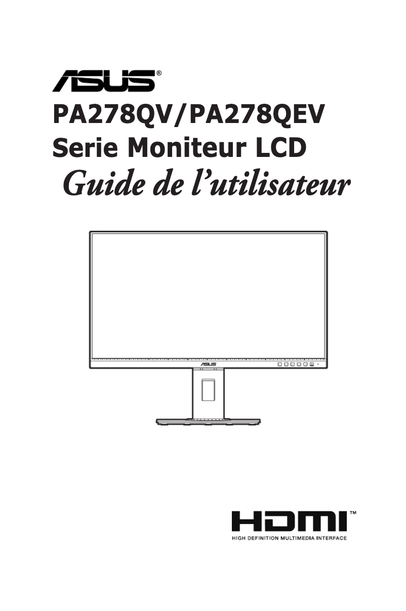 Image de la première page du manuel de l'appareil ProArt Display PA278QEV