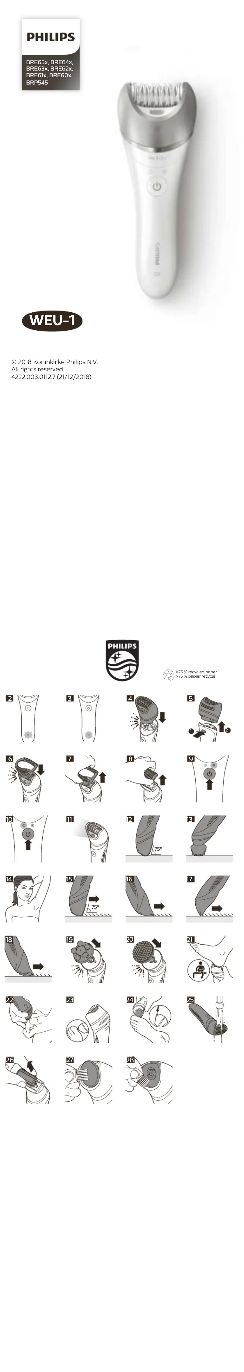 Page 1 de la notice Manuel utilisateur Philips Satinelle Advanced BRE605