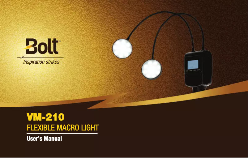 Page n°1 - Manuel utilisateur Bolt VM-210