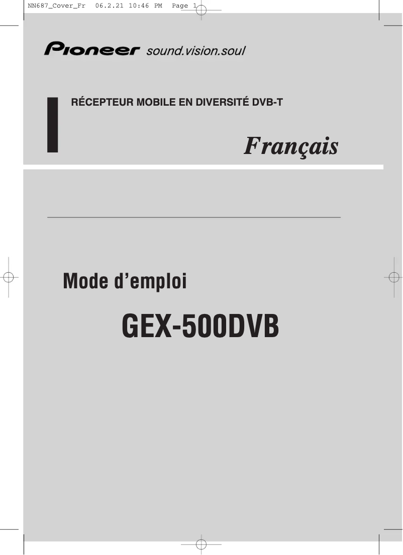 Page n°1 - Manuel utilisateur Pioneer GEX-500DVB