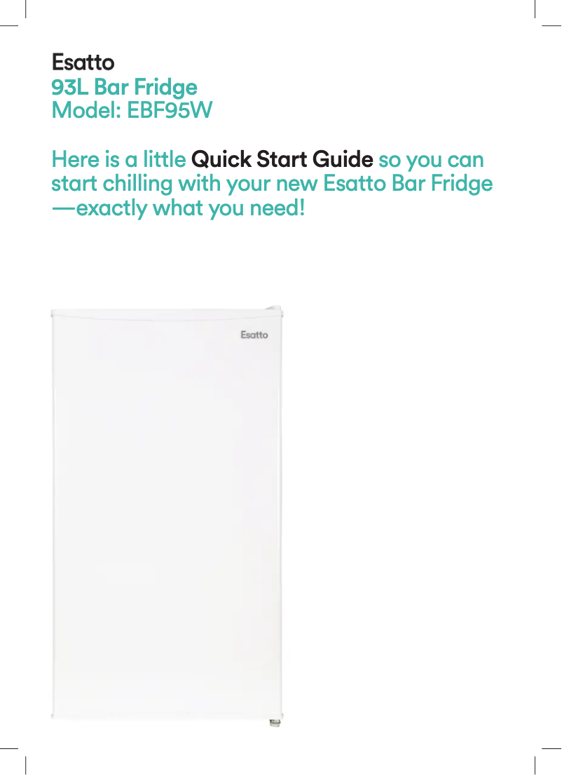 Page 1 de la notice Guide de démarrage rapide Esatto EBF95W