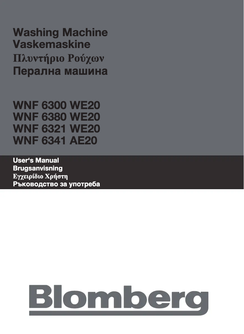 Page n°1 - Manuel utilisateur Blomberg WNF 6380 WE20