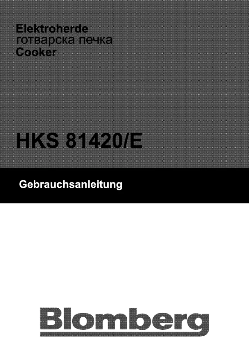 Page n°1 - Manuel utilisateur Blomberg HKS 81420 E