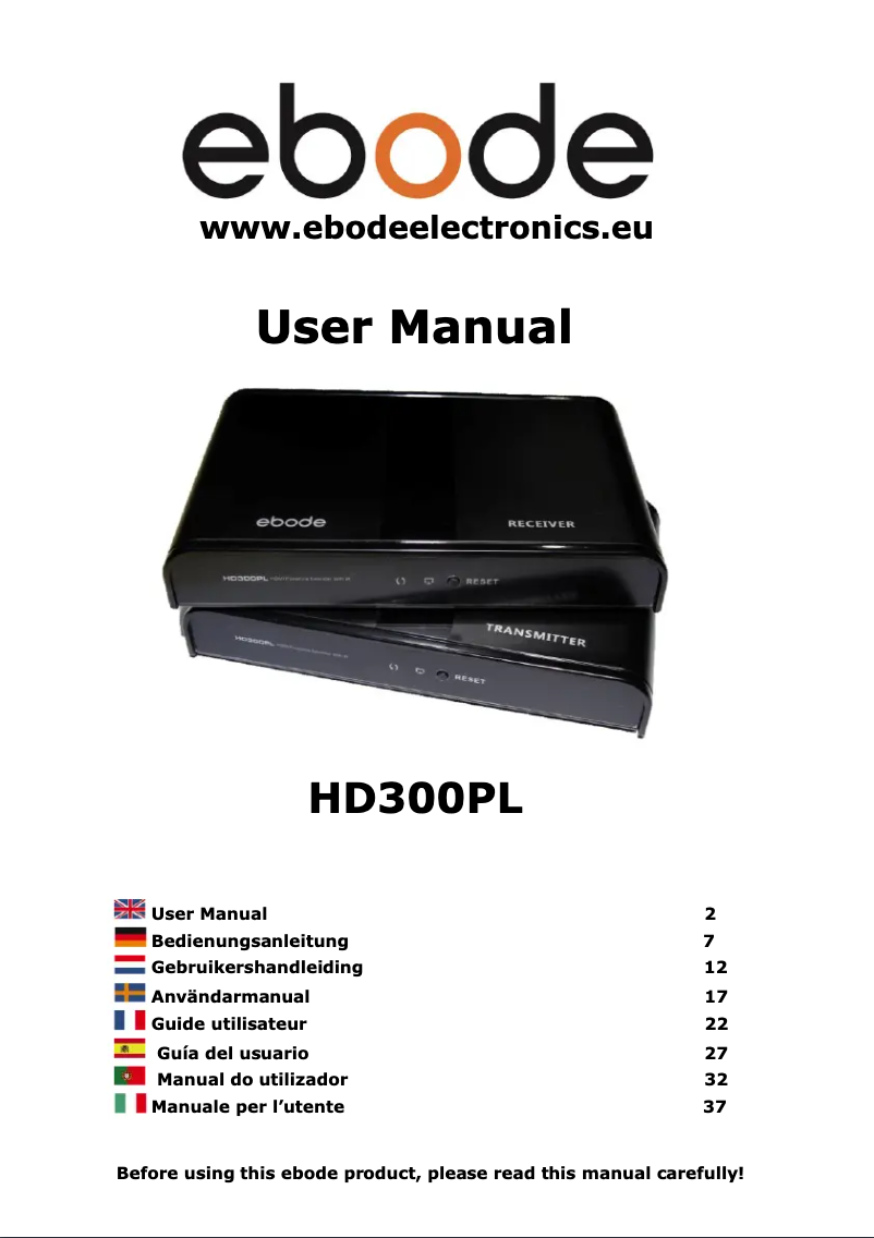 Página 1 del manual Manual de usuario ebode HD300PL