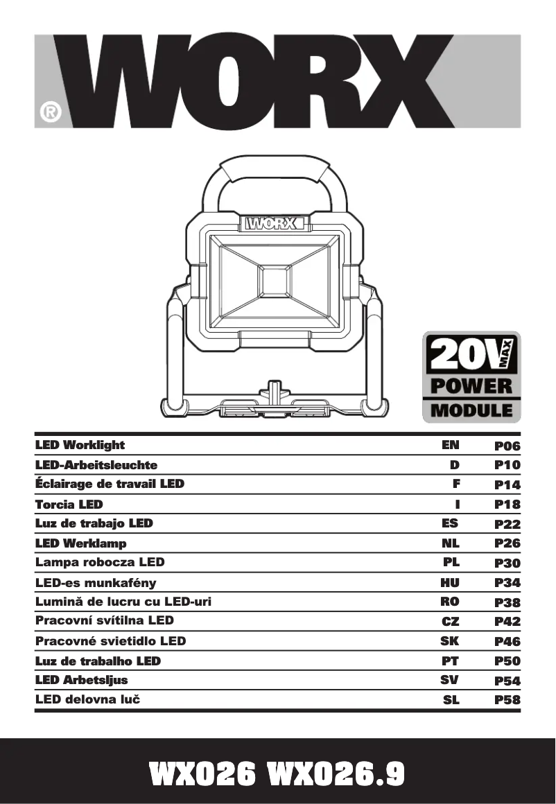 Page 1 de la notice Manuel utilisateur Worx WX026.9