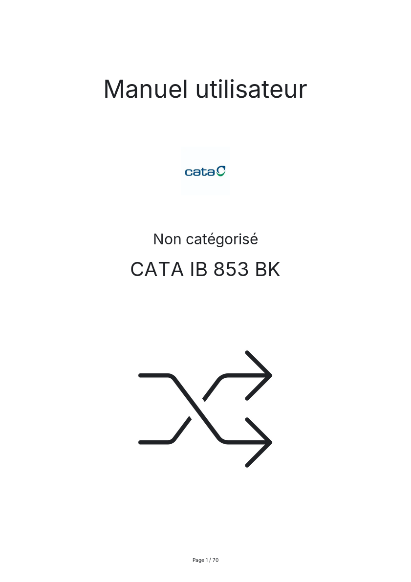 Image de la première page du manuel de l'appareil IB 853 BK