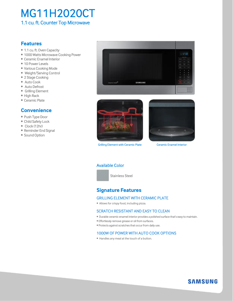 Image de la première page du manuel de l'appareil MG11H2020CT