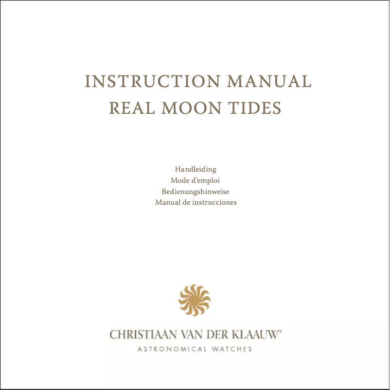 Page n°1 - Manuel utilisateur Christiaan van der Klaauw Real Moon Tides CKRS1124
