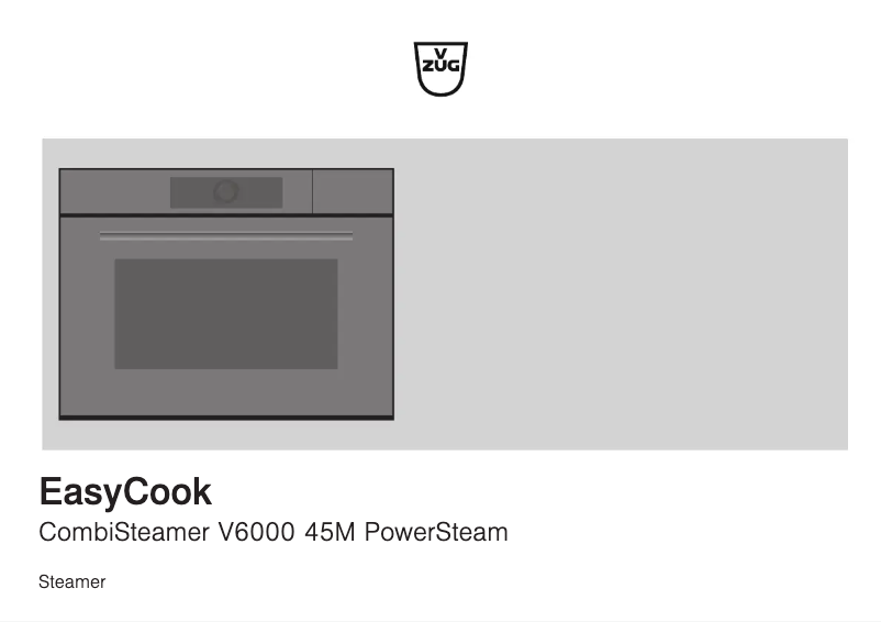 Page 1 de la notice Guide d'installation V-Zug CombiSteamer V6000 45M PowerSteam