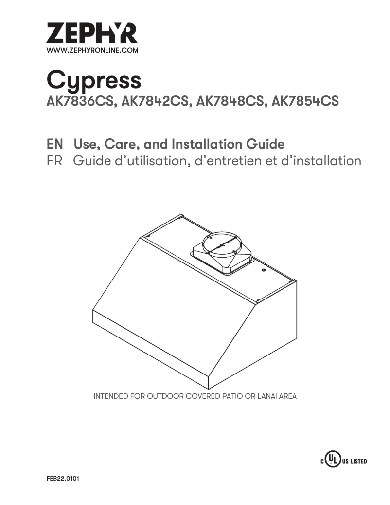 Page 1 de la notice Guide d'installation Zephyr AK7842CS
