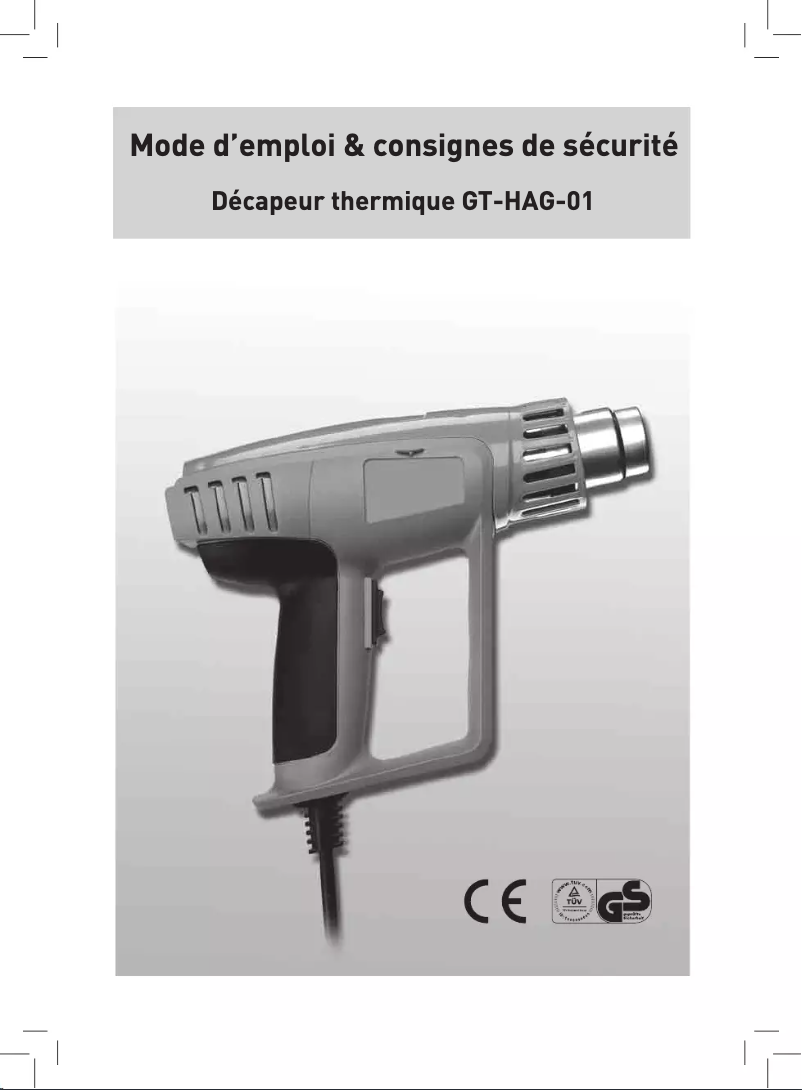 Page 1 de la notice Manuel utilisateur PANA GT-HAG-01