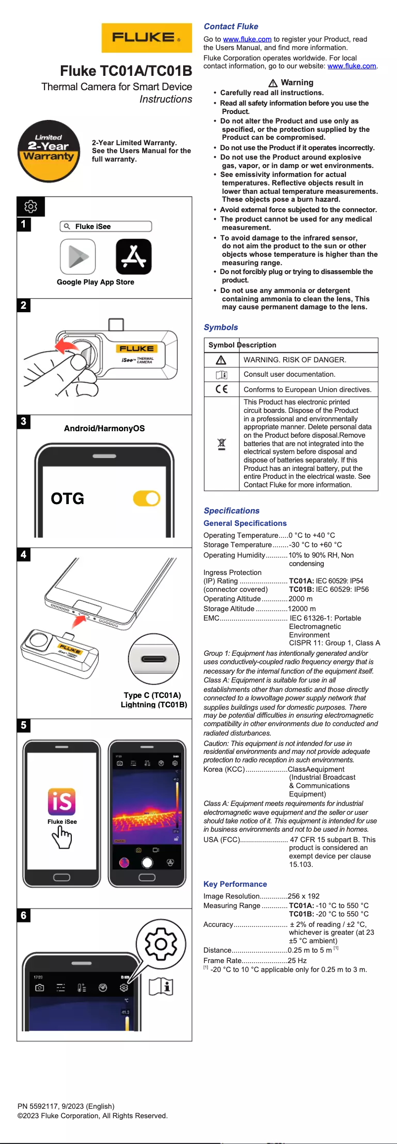 Page n°1 - Instructions / montage Fluke TC01A