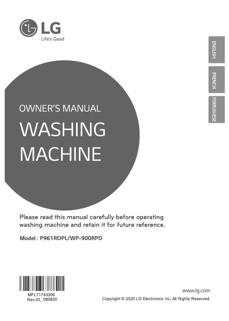 Página 1 del manual Manual de usuario LG WP-900RPD