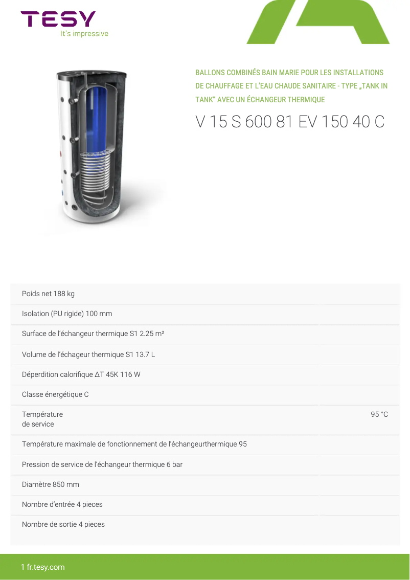 Image de la première page du manuel de l'appareil V 15 S 600 81 EV 150 40 C