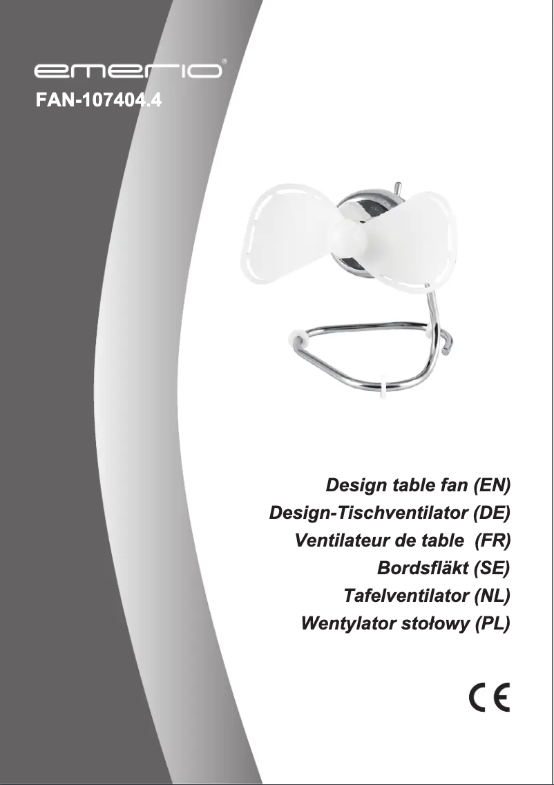 Page n°1 - Manuel utilisateur Emerio FAN-107404.4