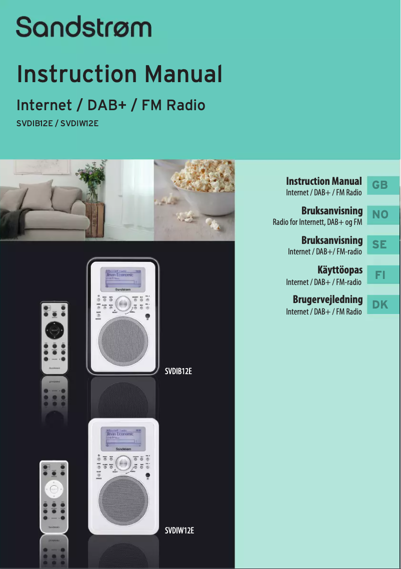 Page 1 de la notice Manuel utilisateur Sandstrøm SVDiW12E