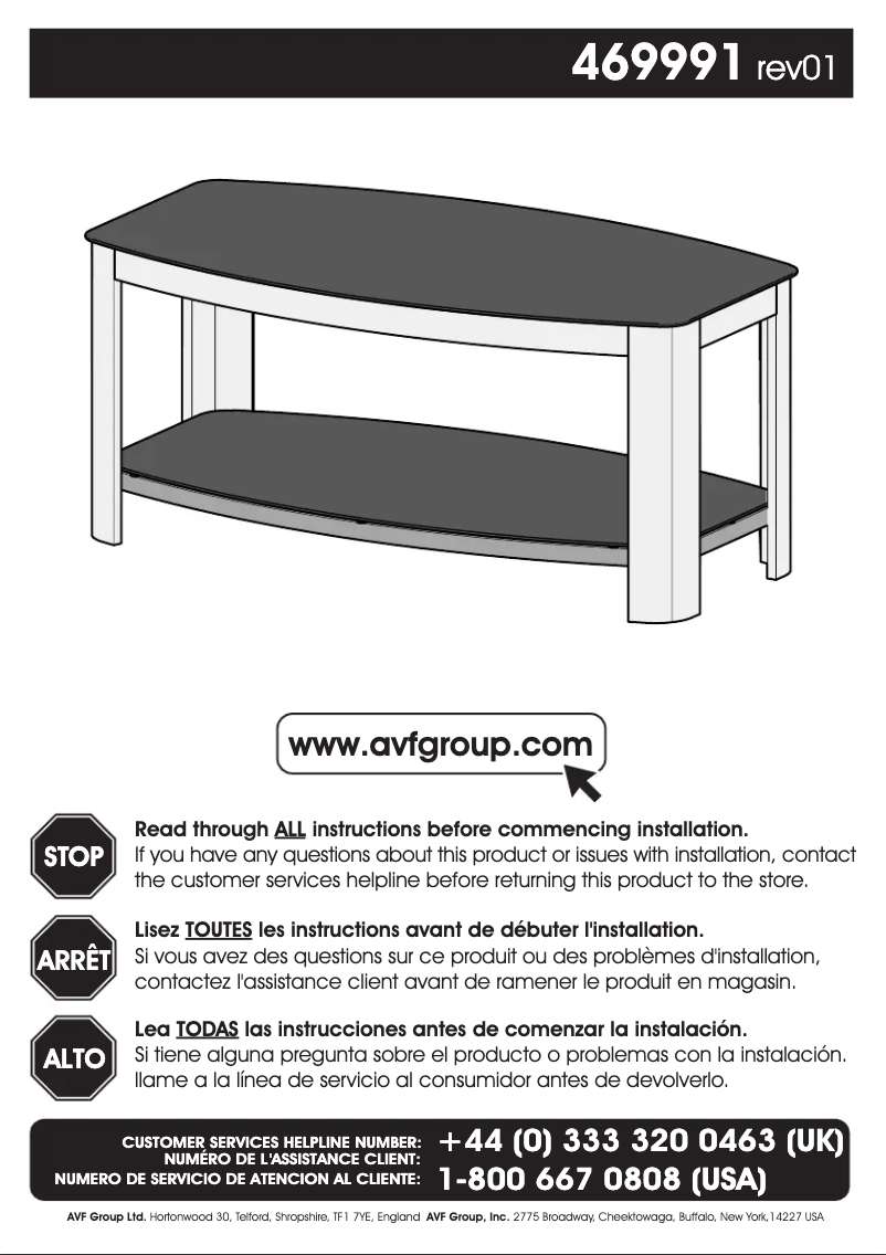 Imagen de la primera página del manual del dispositivo Affinity